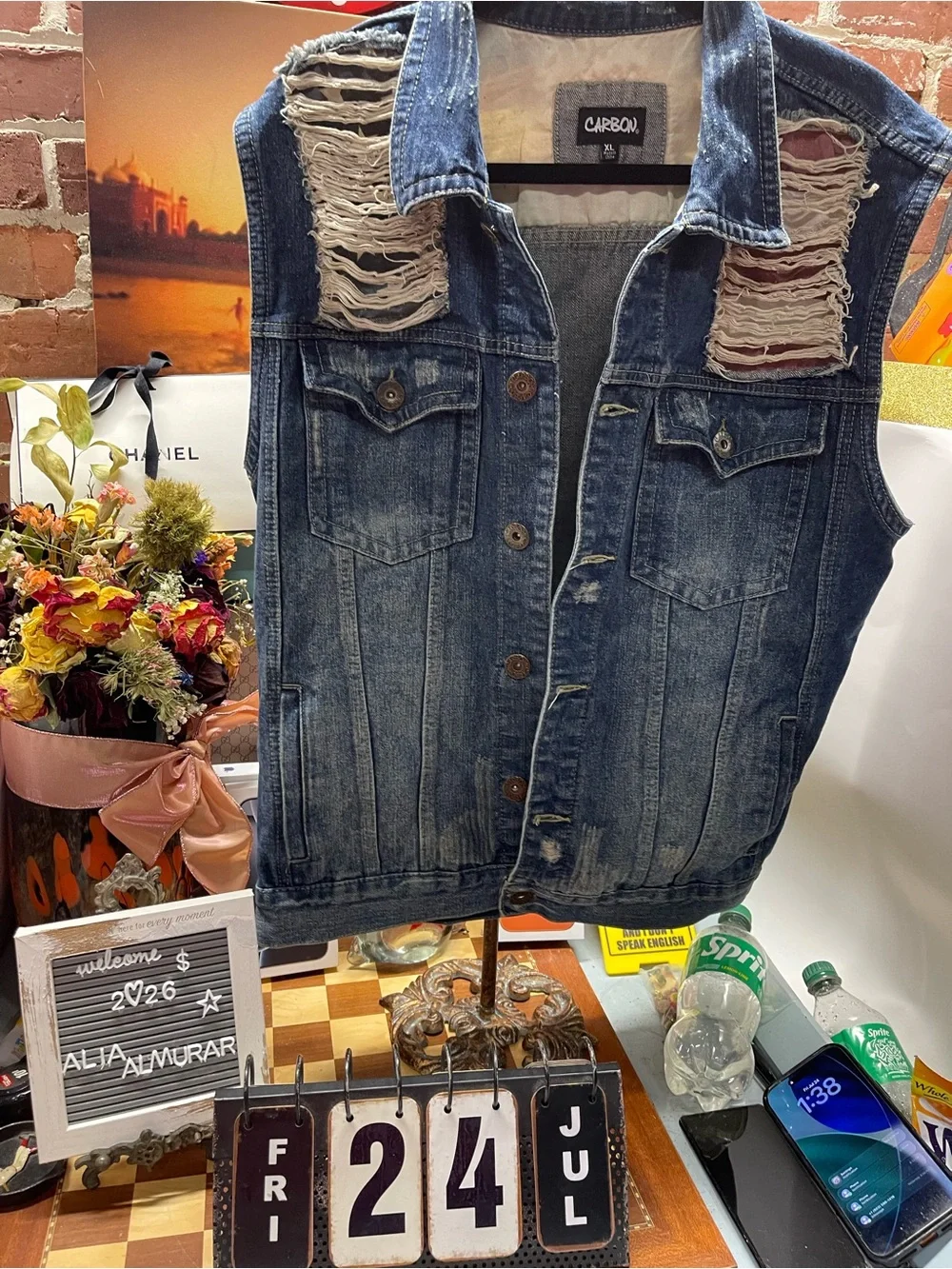 Carbon Denim Vest Men's